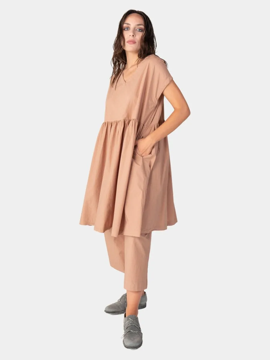 Cap Sleeve Organic Cotton V-Neck Dress