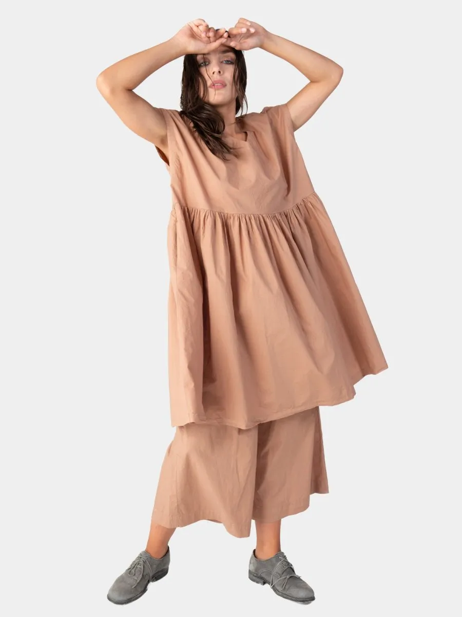 Cap Sleeve Organic Cotton V-Neck Dress