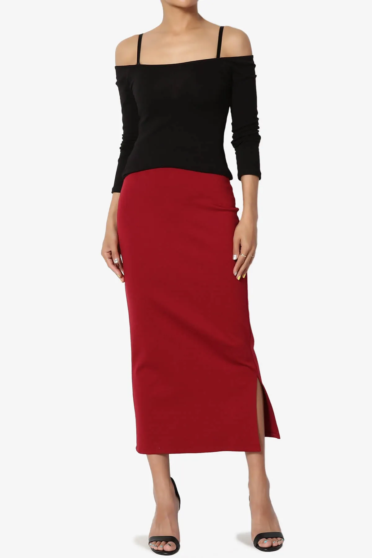 Carleta Mid Calf Pencil Skirt