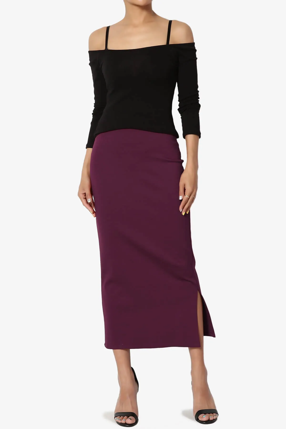 Carleta Mid Calf Pencil Skirt