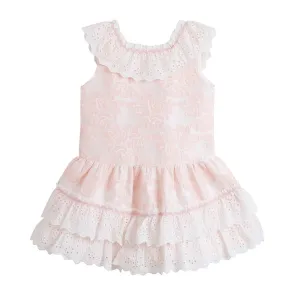 'Carlotta' Dress, Baby Pink and Ivory Dress