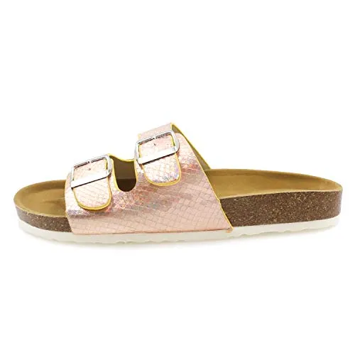 Casual Cork Slide Platform Sandals  (Lasergold Glitter)