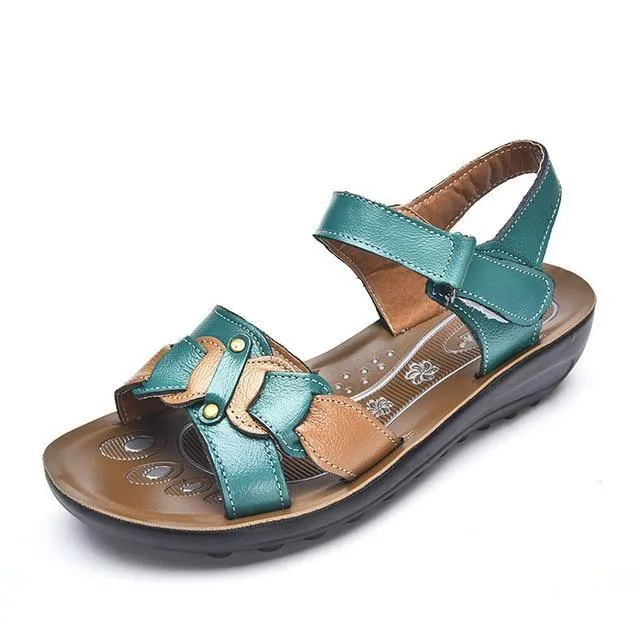Casual Genuine Leather Sandals Women Wedge Sandals