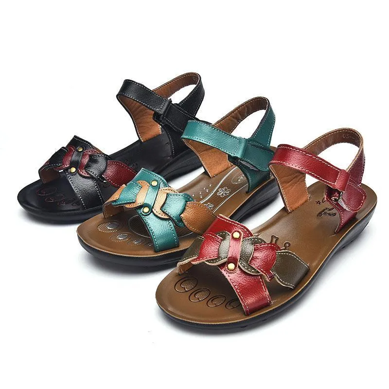 Casual Genuine Leather Sandals Women Wedge Sandals