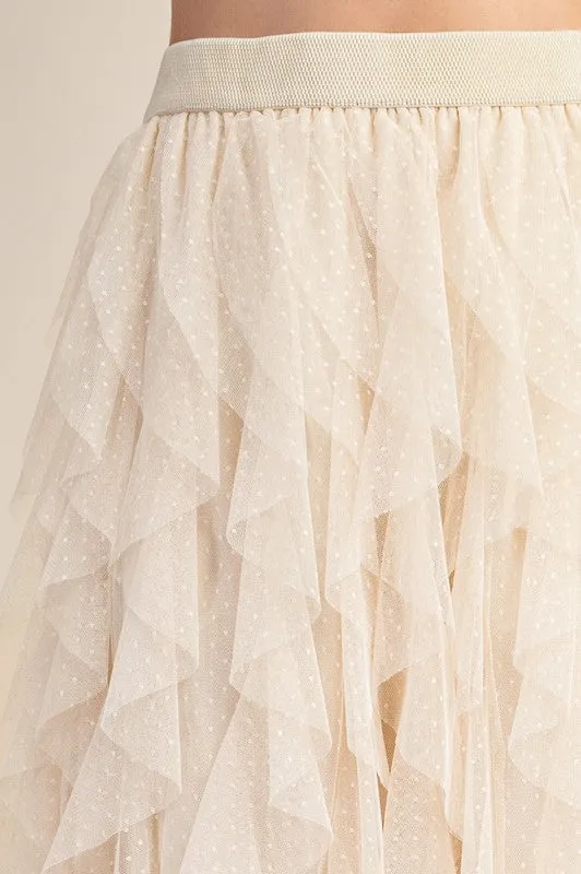 Champagne Dreams Tulle Midi Skirt