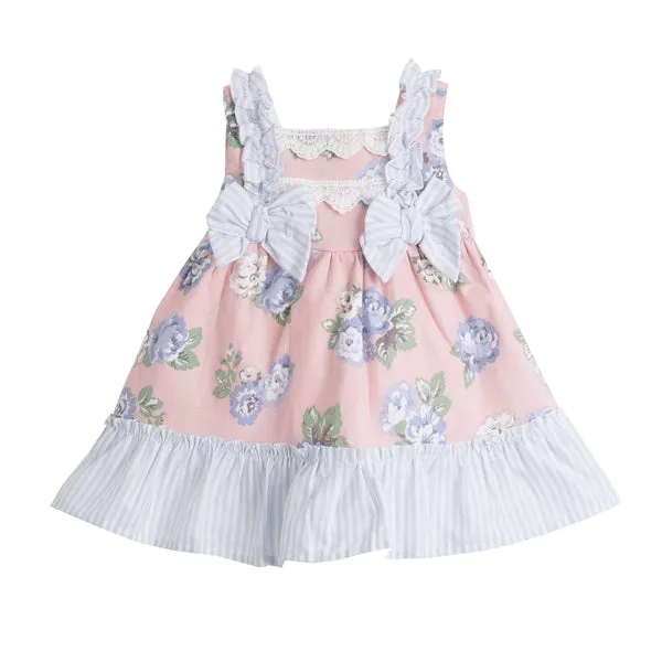 'Charlotte' Pink & Blue Baby Girl's Dress