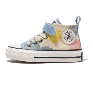 Children's High Canvas Casual Breathable Sneakers - Blue