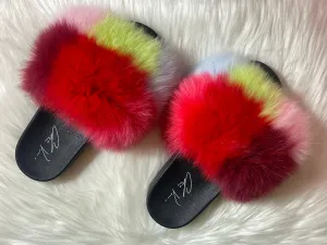 ChrissVonne Vibrant Dream Fur Slides