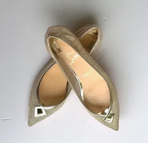 Christian Louboutin Neoflat Dentelle Resille Gold Mesh