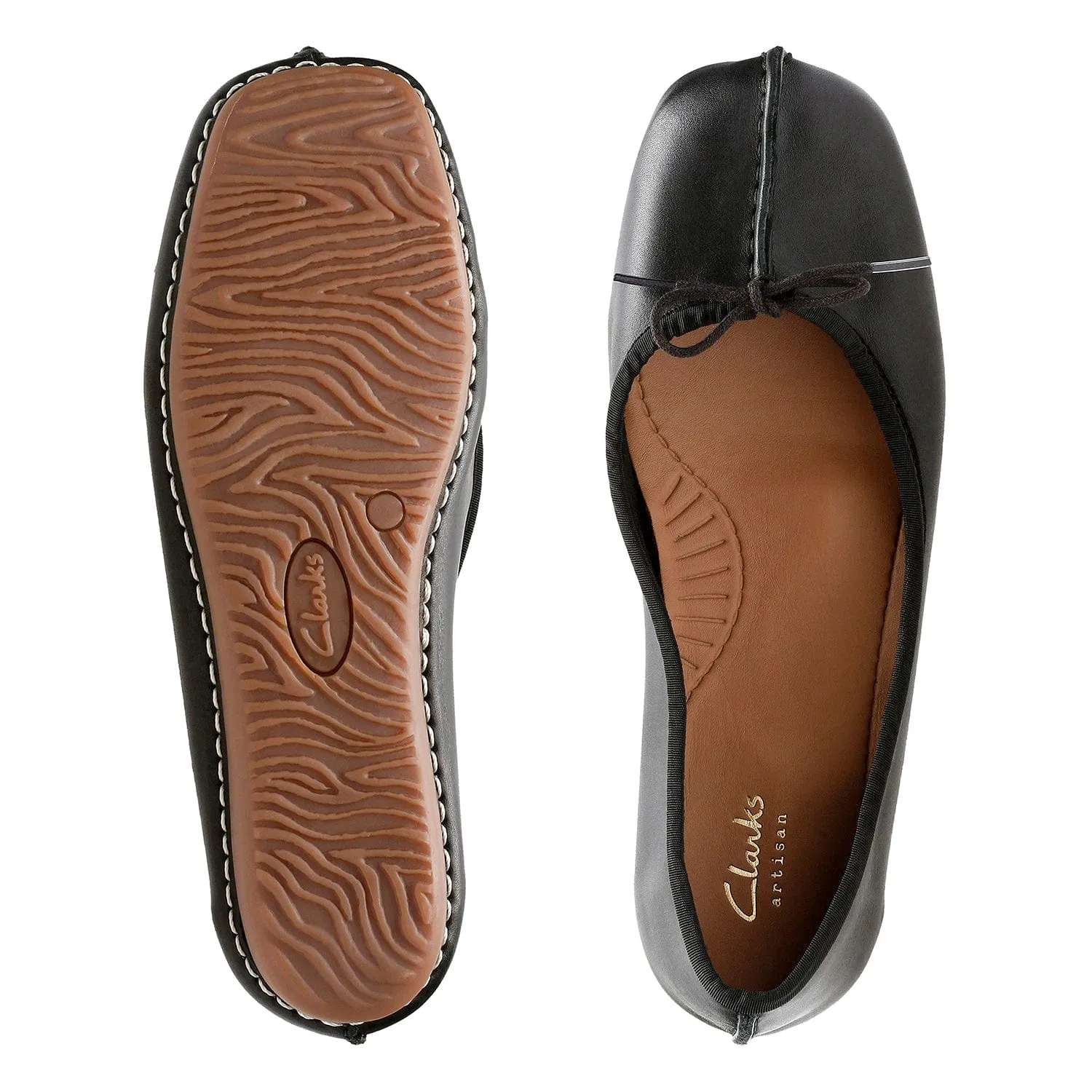 Clarks Freckle Ice - Shoes - Black Leather - 203529295 - E Width (Wide Fit)