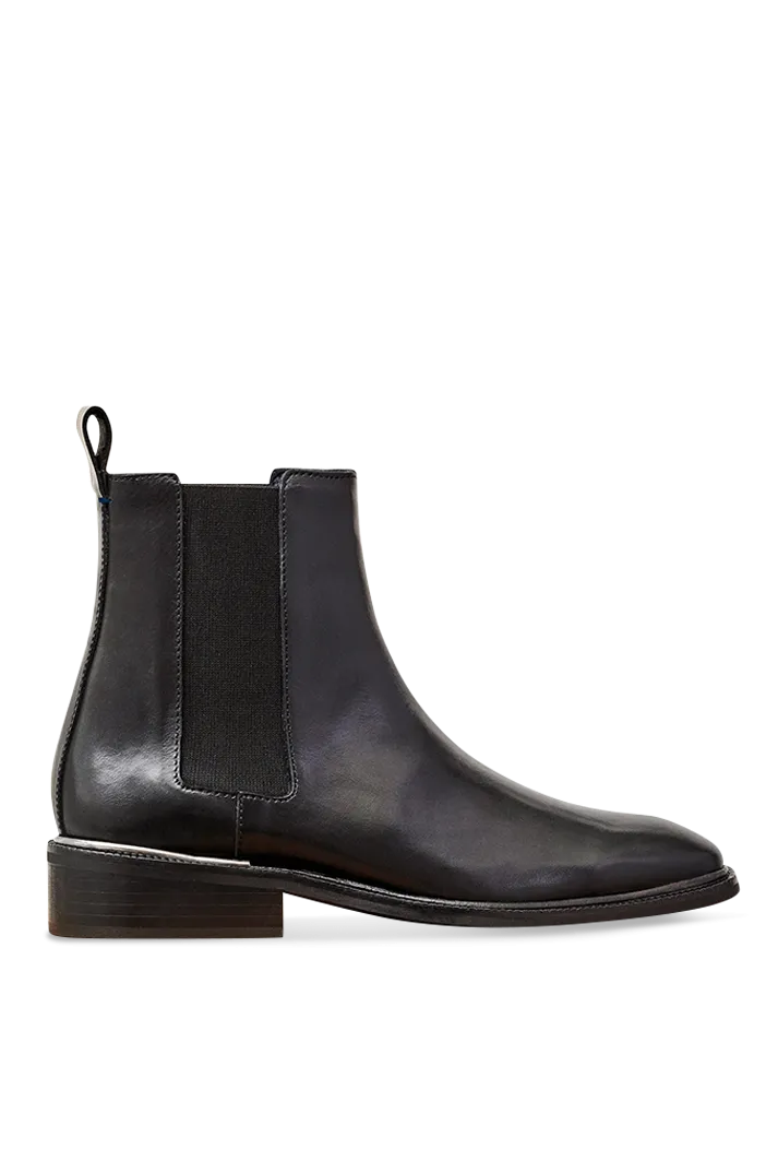 Classic Black Leather Ankle Boots