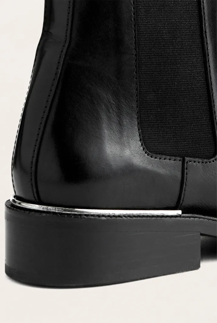 Classic Black Leather Ankle Boots