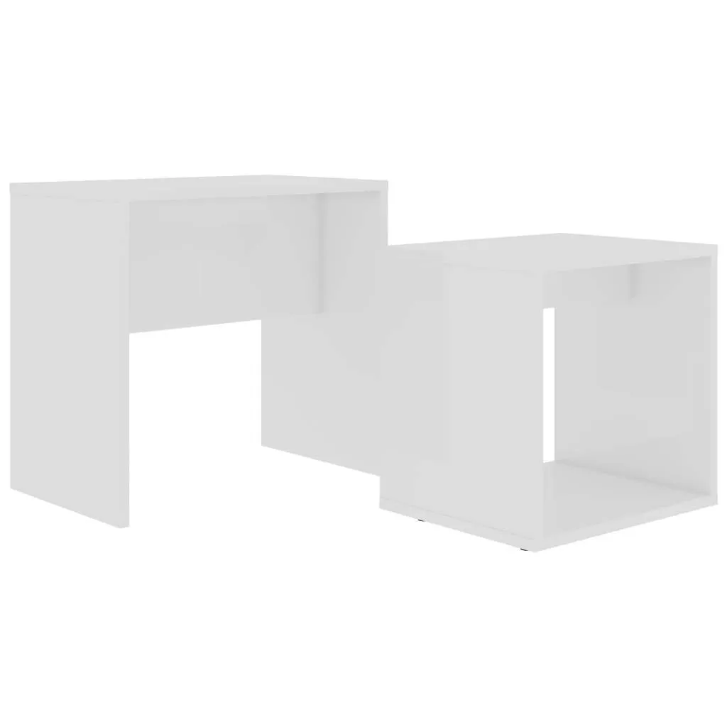 Coffee Table Set White 18.9"x11.8"x17.7" Chipboard