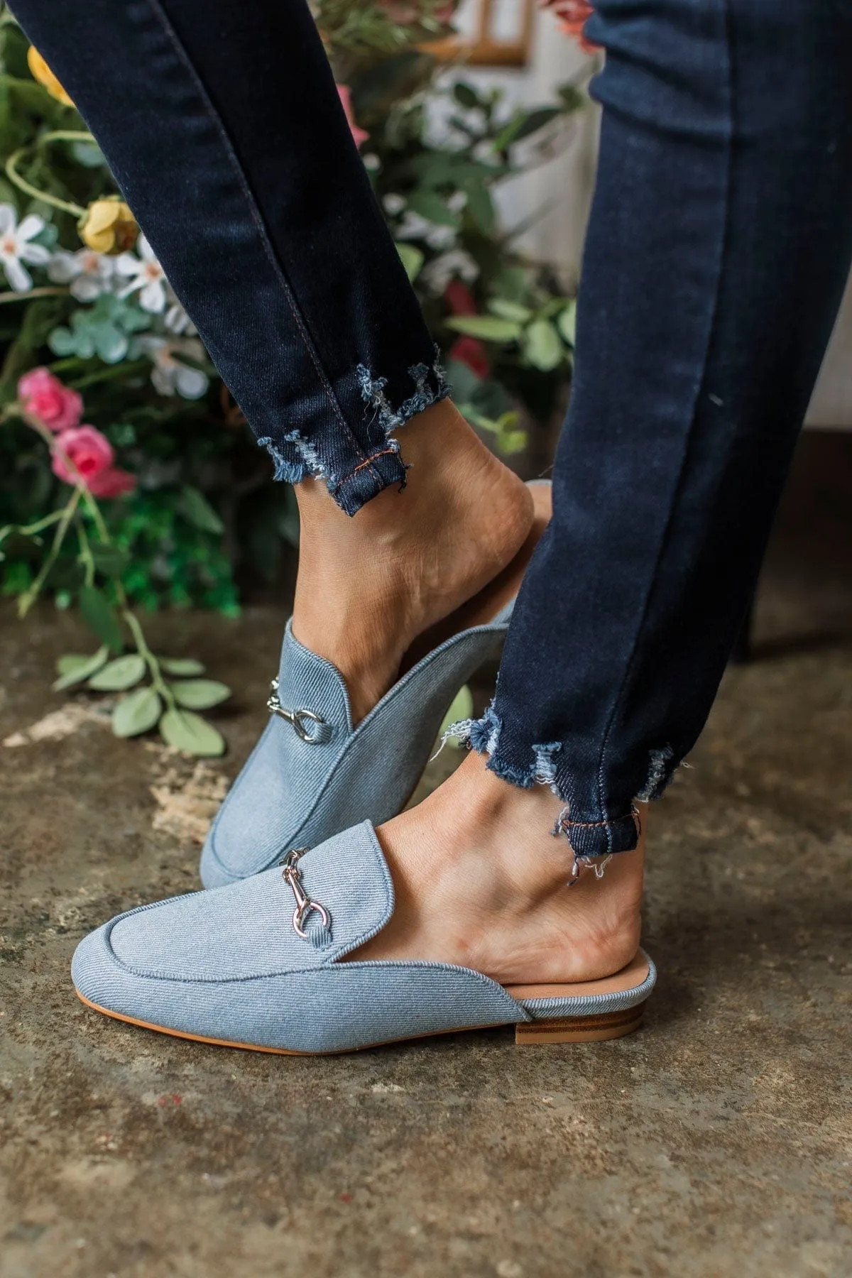 Corky's Charmer Mules- Blue Denim