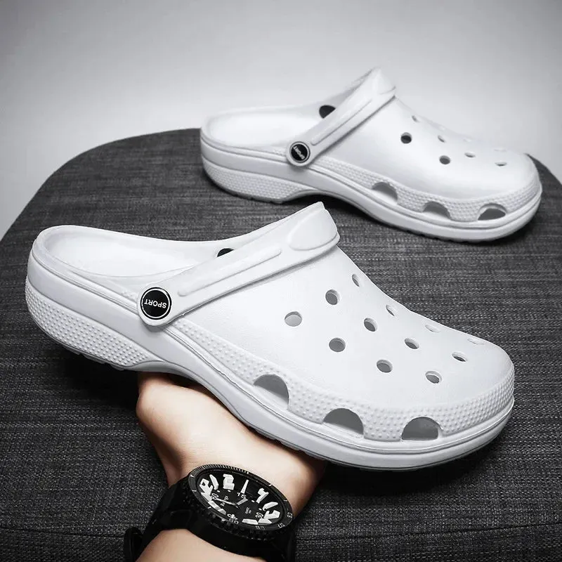 Croc New Sandals Men's Oversized Beach Shoes Men Wear Women's Casual Flip-flops Garden Shoes Couples