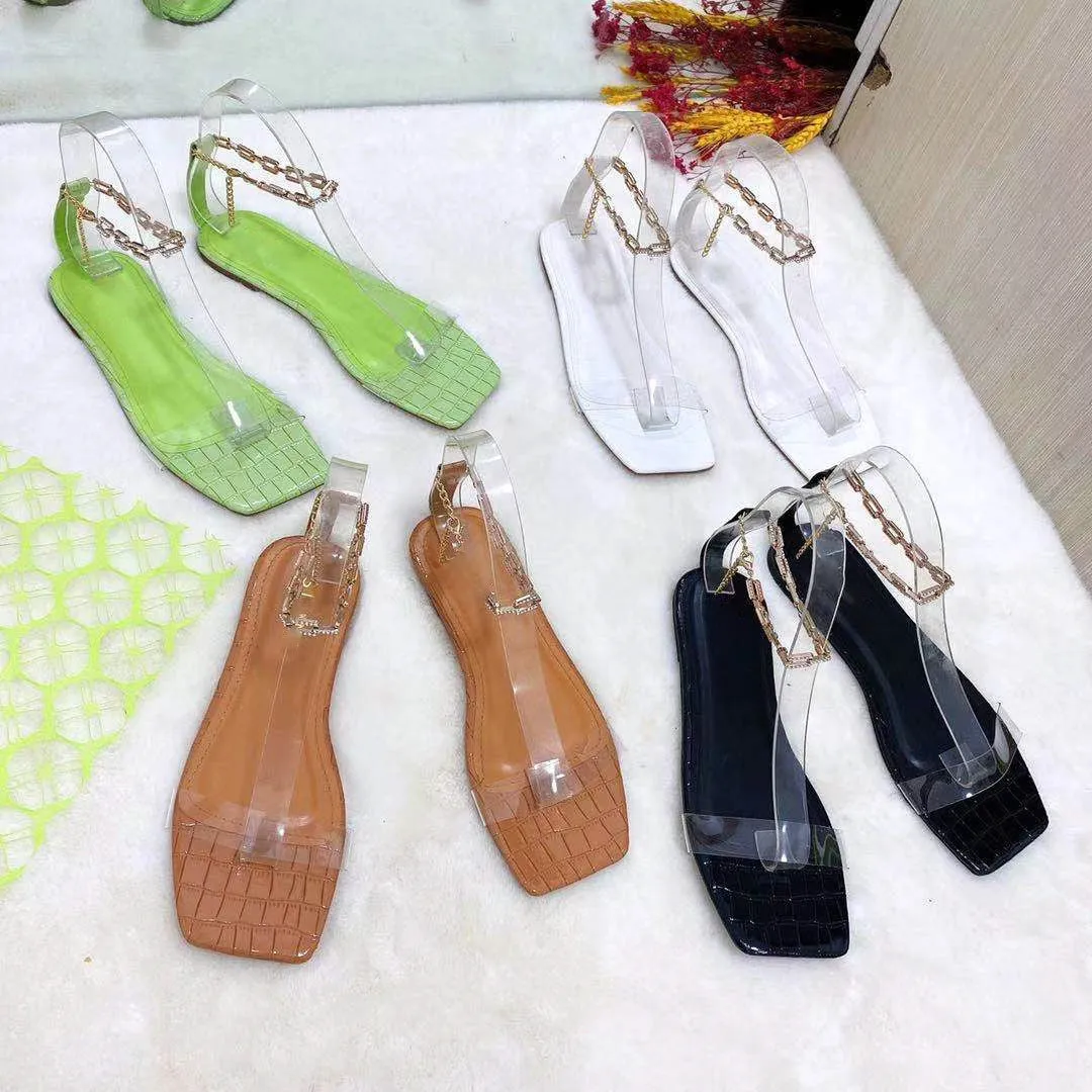 Crystal Chain Sandals