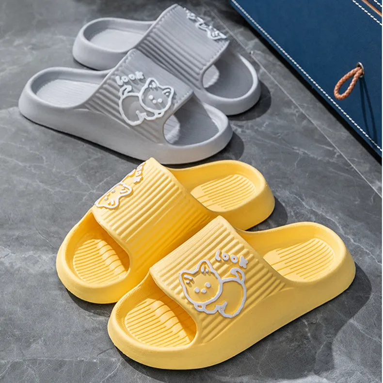 Cute Cat Slippers Summer Women Home Shoes Bath