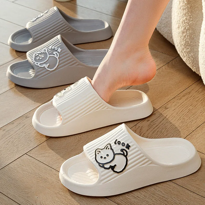 Cute Cat Slippers Summer Women Home Shoes Bath