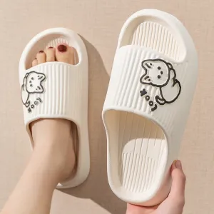 Cute Cat Slippers Summer Women Home Shoes Bath