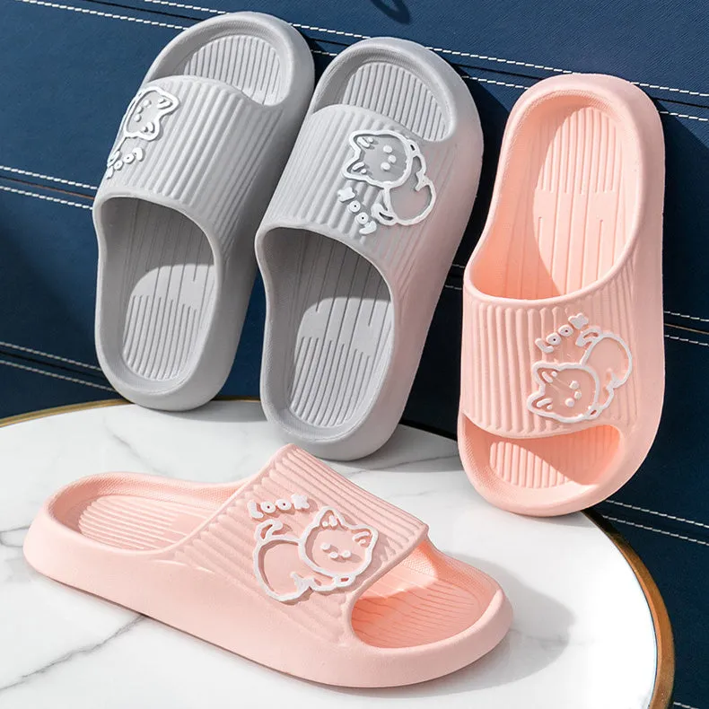 Cute Cat Slippers Summer Women Home Shoes Bath