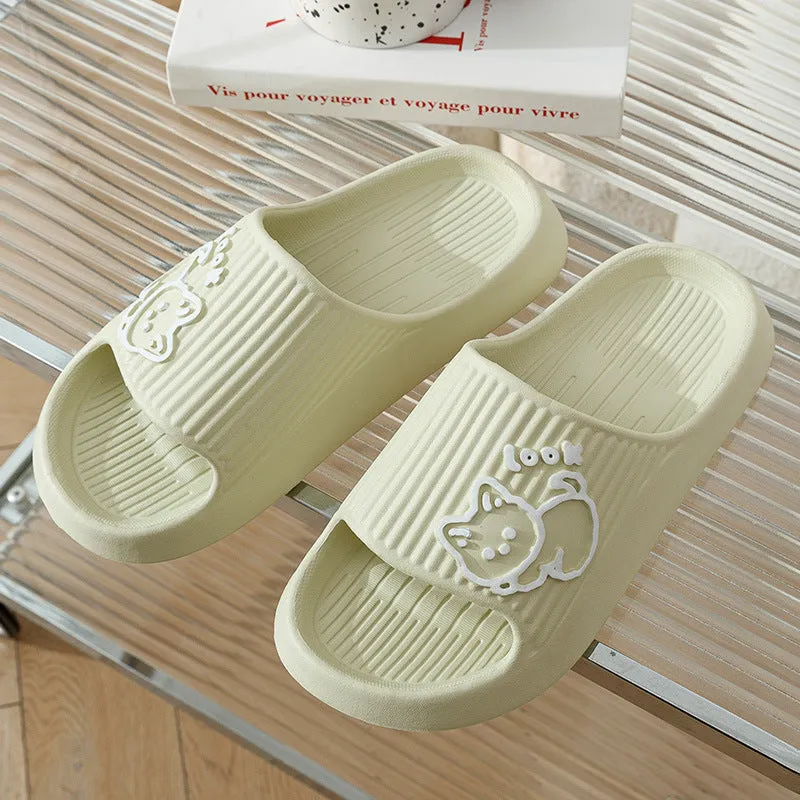 Cute Cat Slippers Summer Women Home Shoes Bath
