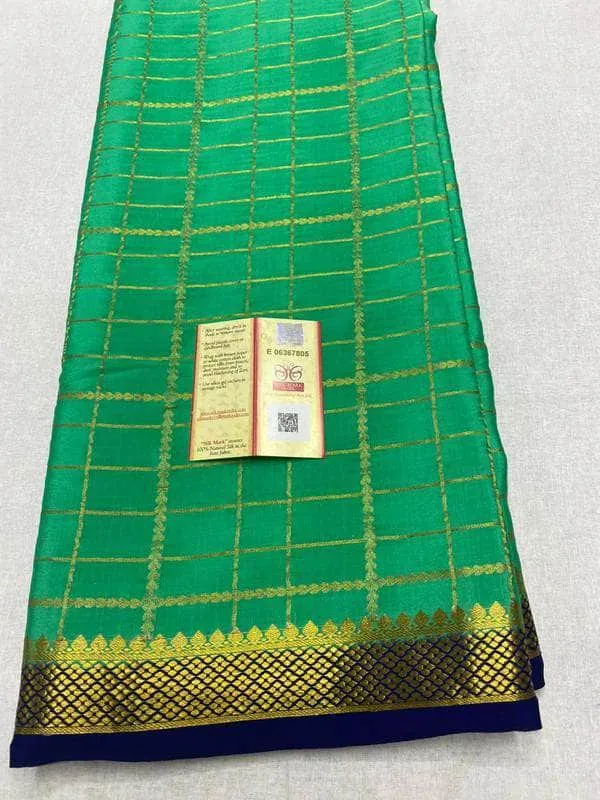 Designer South Silk Check Saree