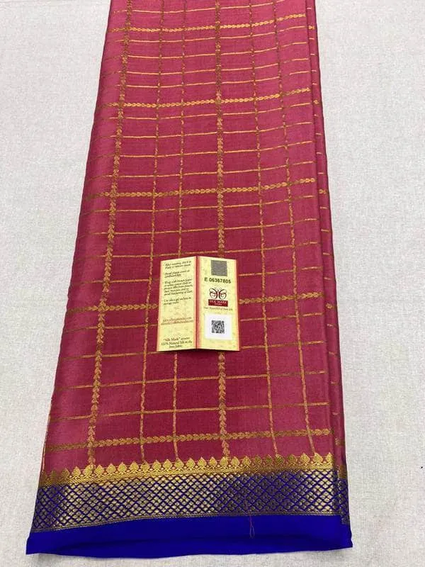 Designer South Silk Check Saree