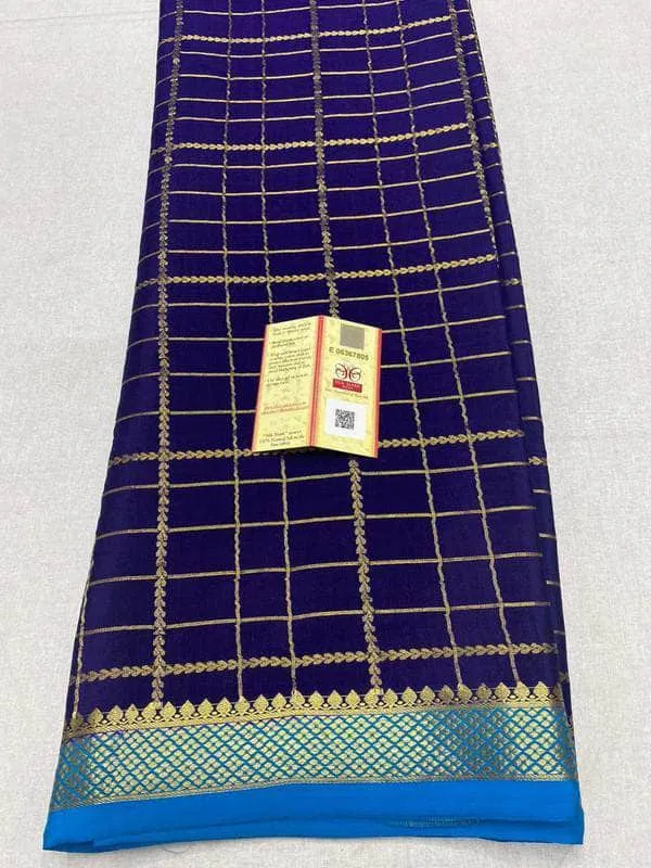 Designer South Silk Check Saree