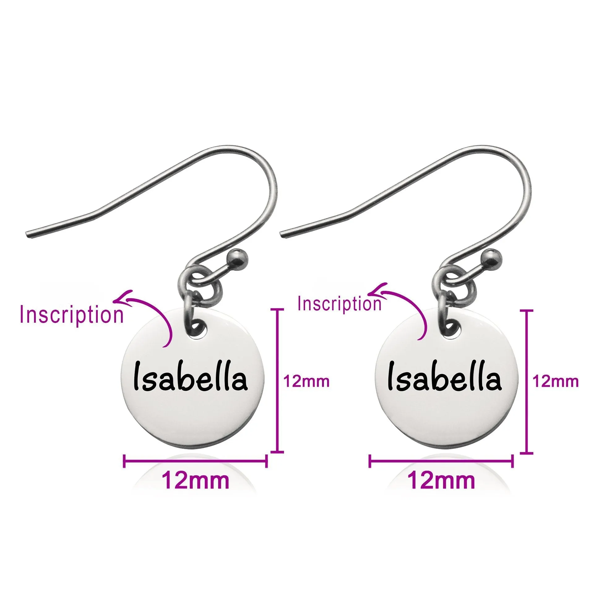Disc Personalised Earrings