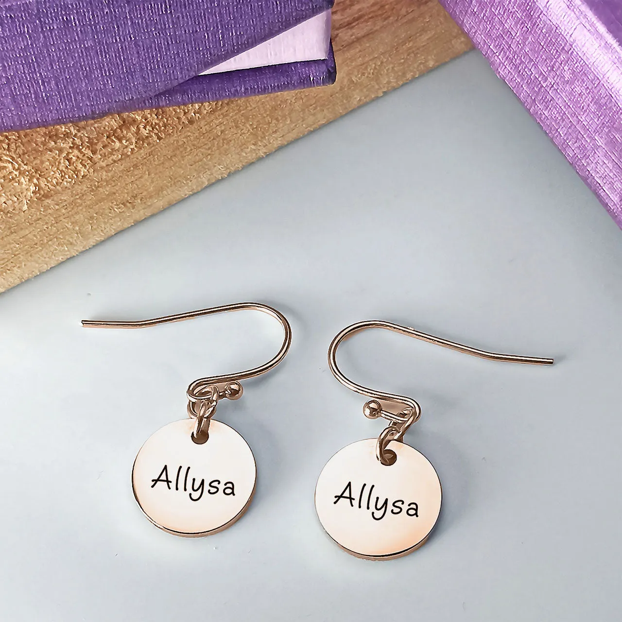 Disc Personalised Earrings
