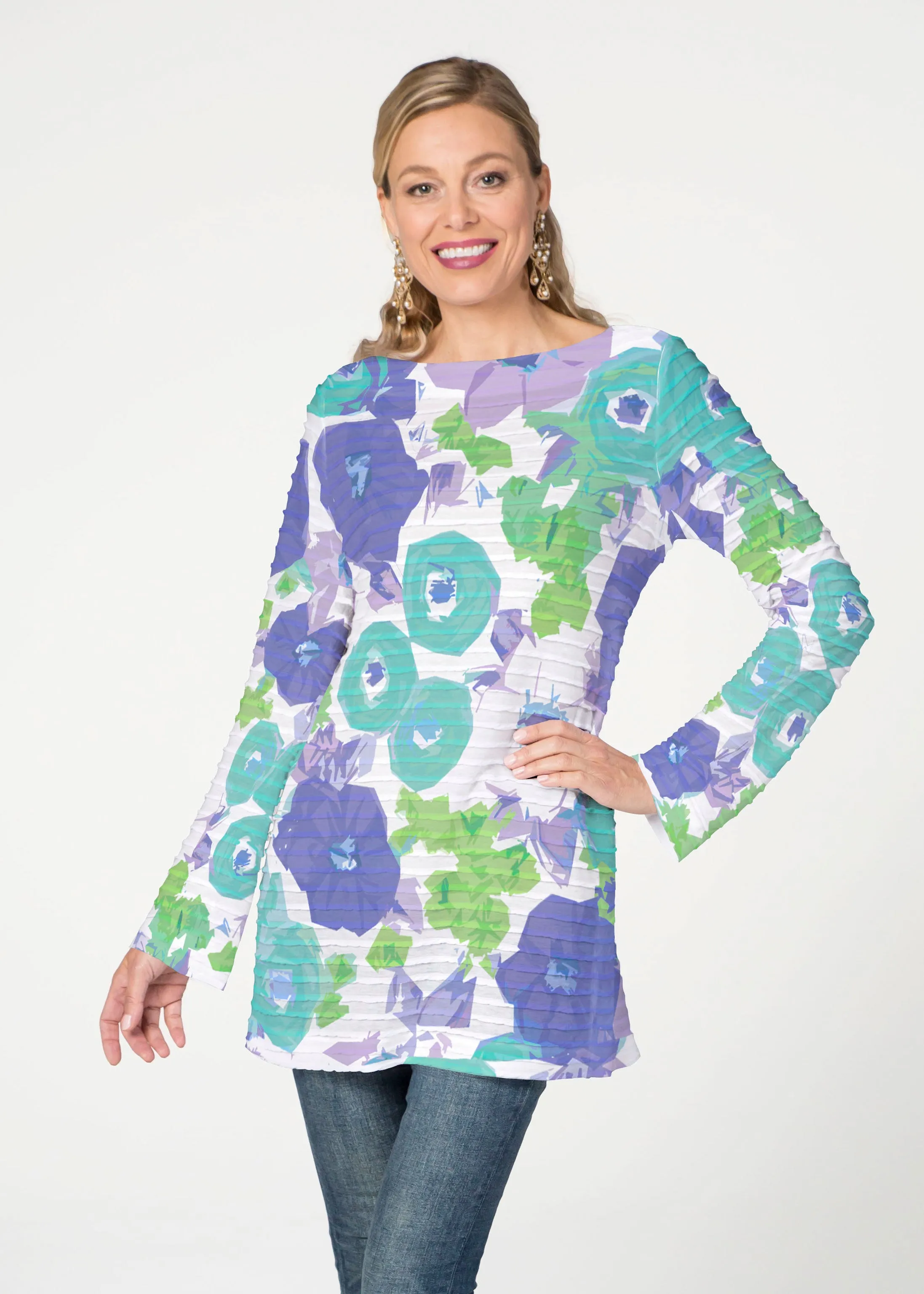 Dotsy (19202) ~ Banded Boatneck Tunic
