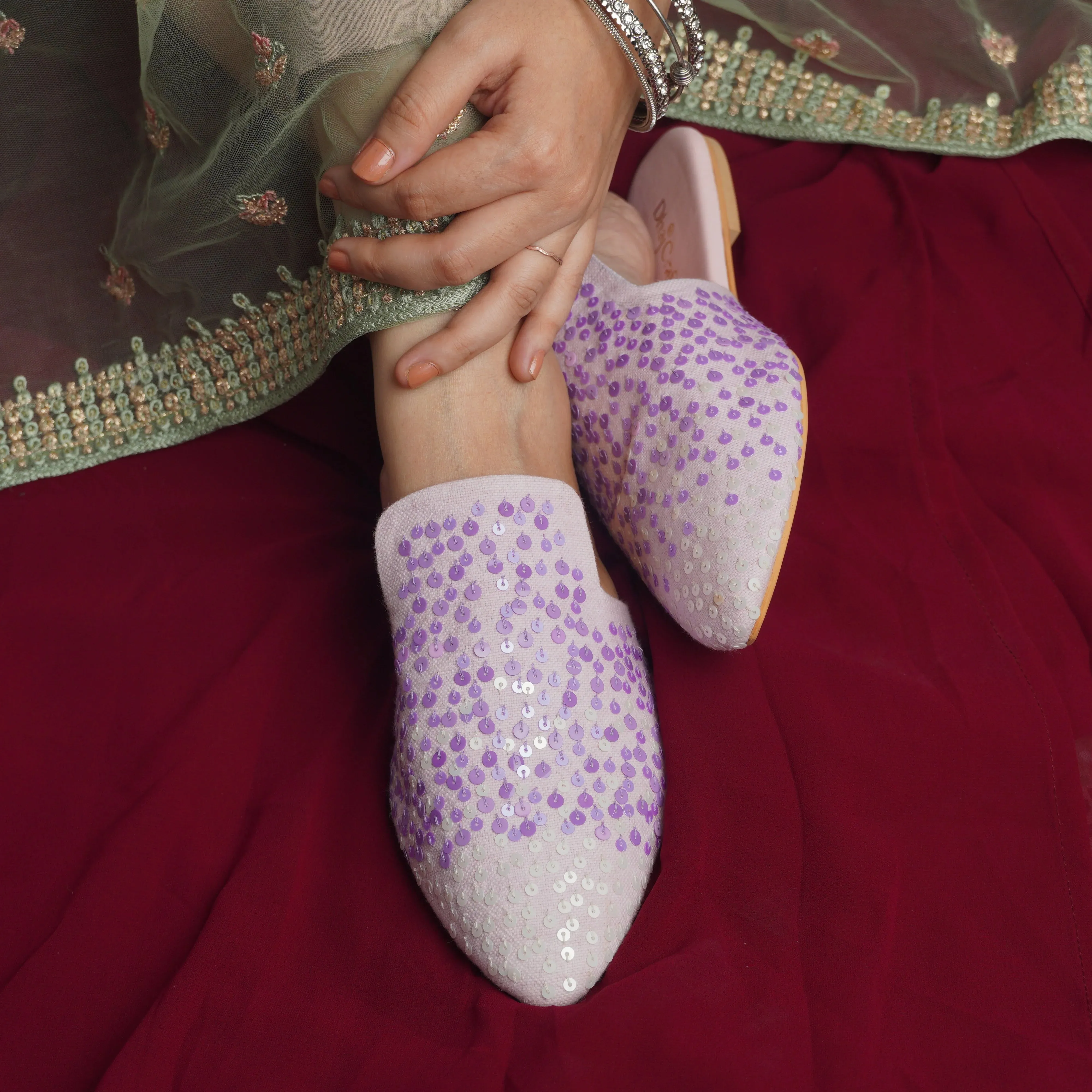 Dotted Elegance Mules