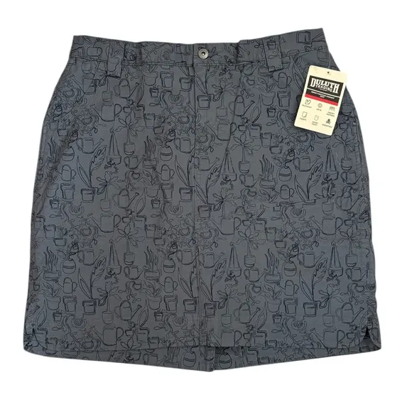 Duluth Trading Co. Rootstock Gardening Skort in Grey Print Size 12. NWT