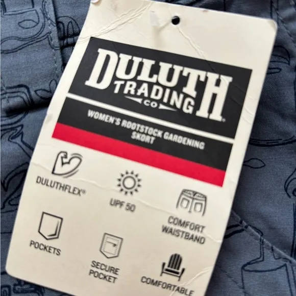 Duluth Trading Co. Rootstock Gardening Skort in Grey Print Size 12. NWT