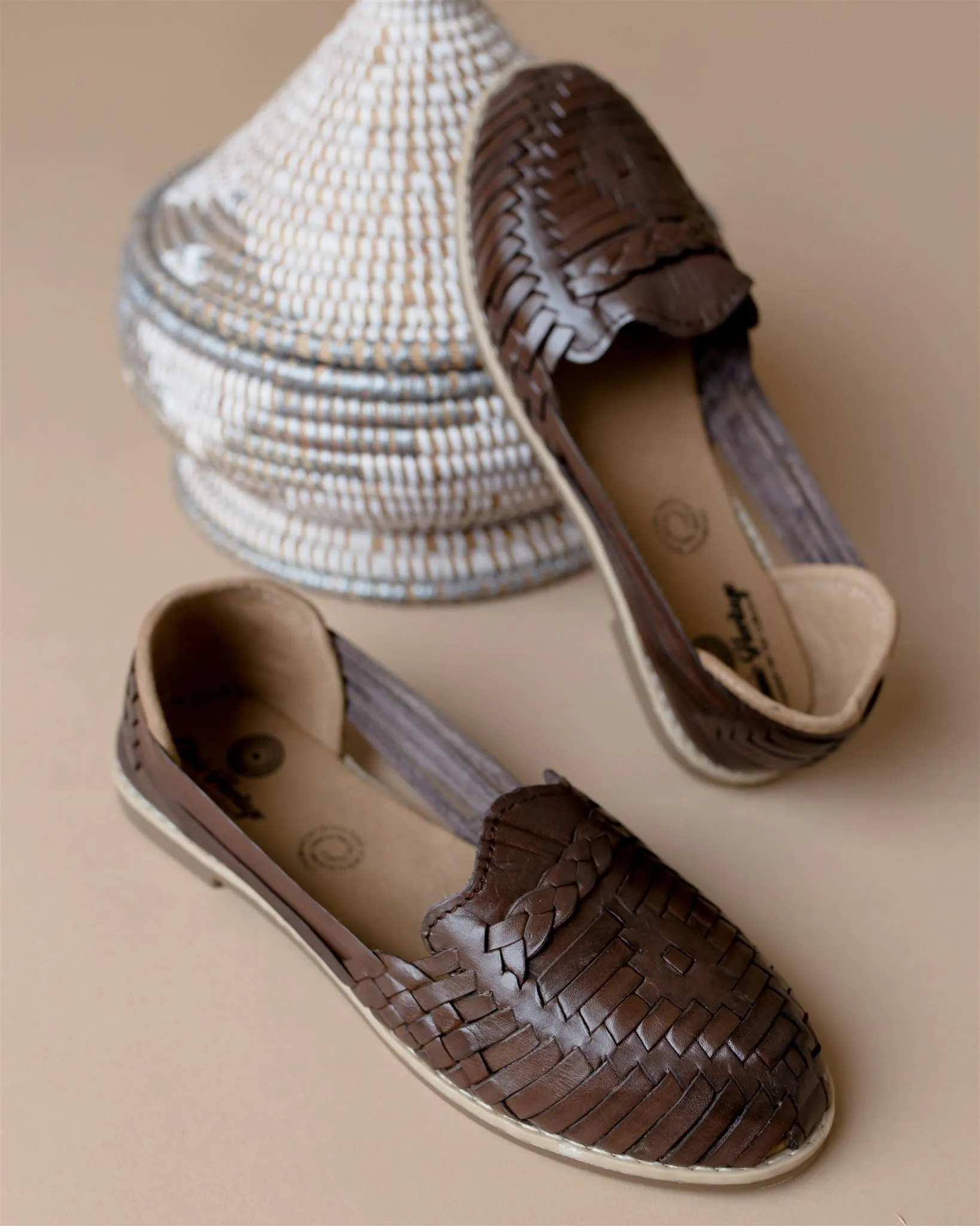 Essential Brown Leather Huarache Sandals