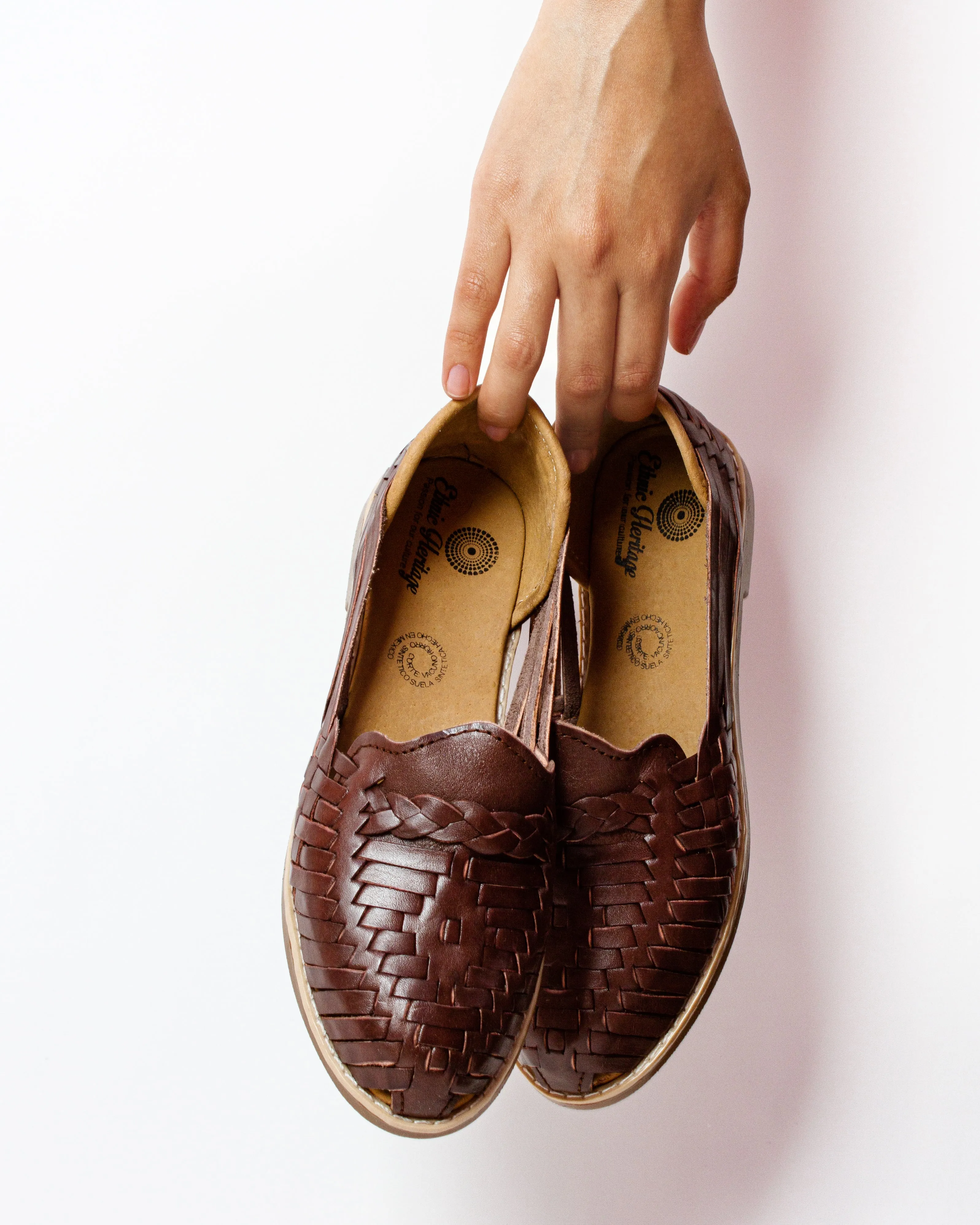 Essential Brown Leather Huarache Sandals