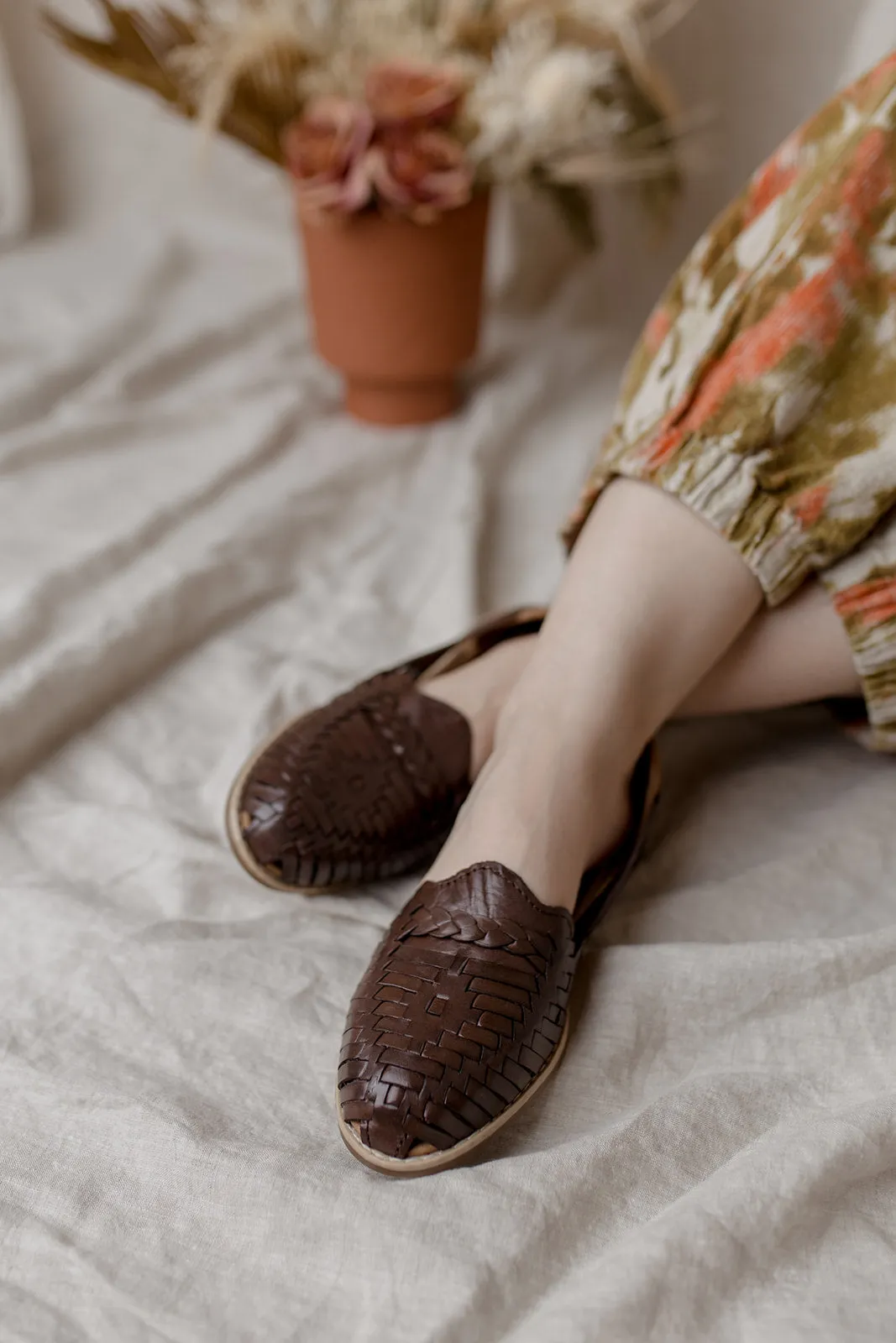 Essential Brown Leather Huarache Sandals