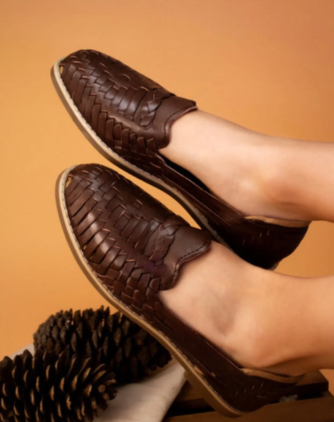 Essential Brown Leather Huarache Sandals