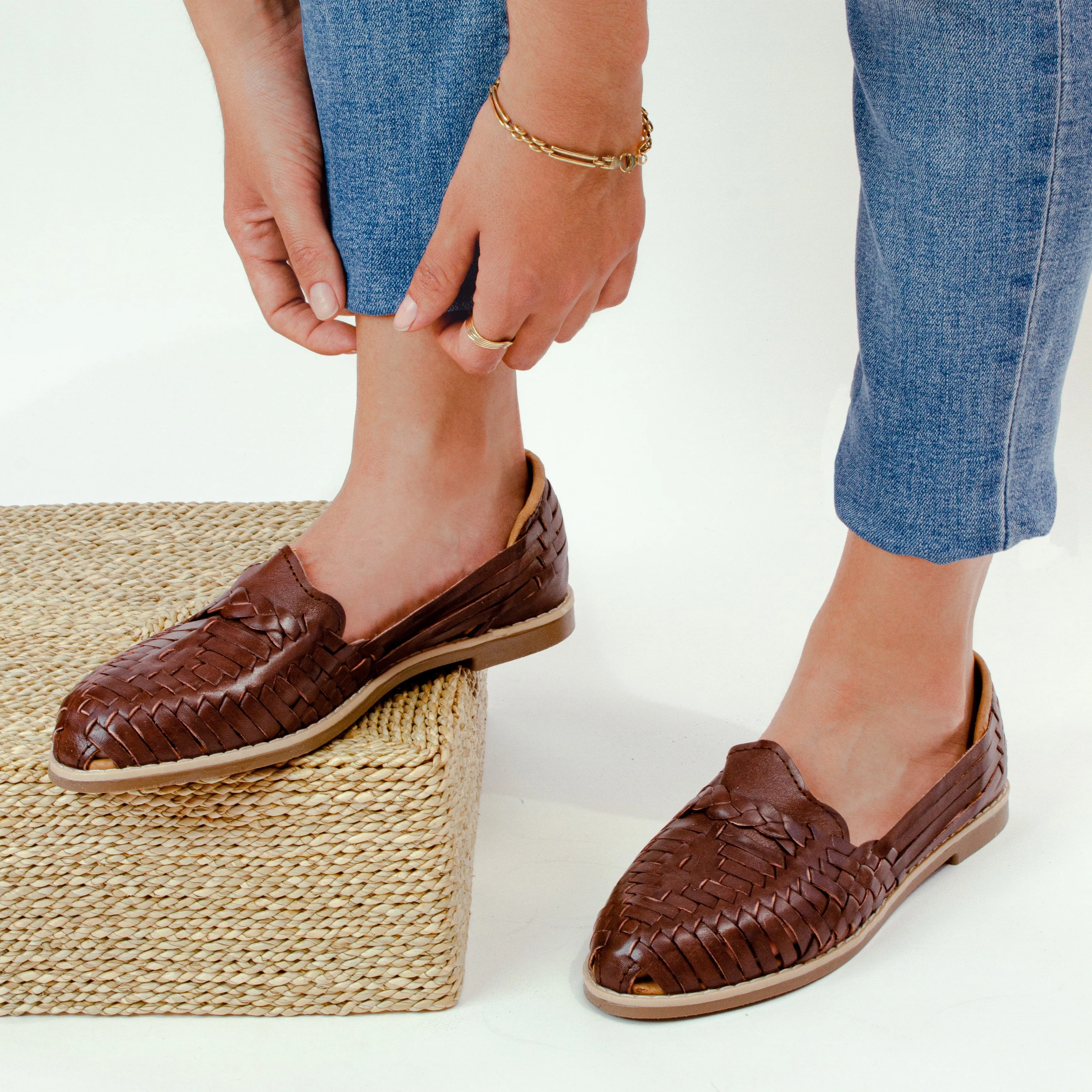 Essential Brown Leather Huarache Sandals