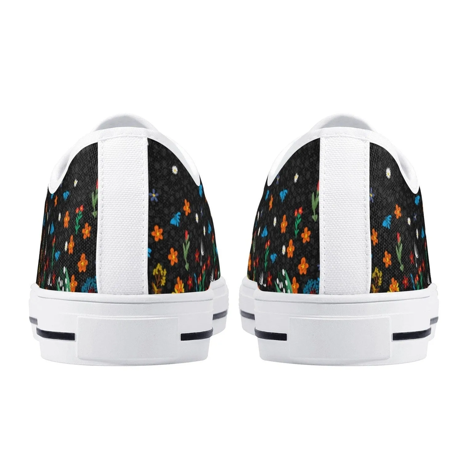 Falling Flowers Womens Low Top Canvas Shoes