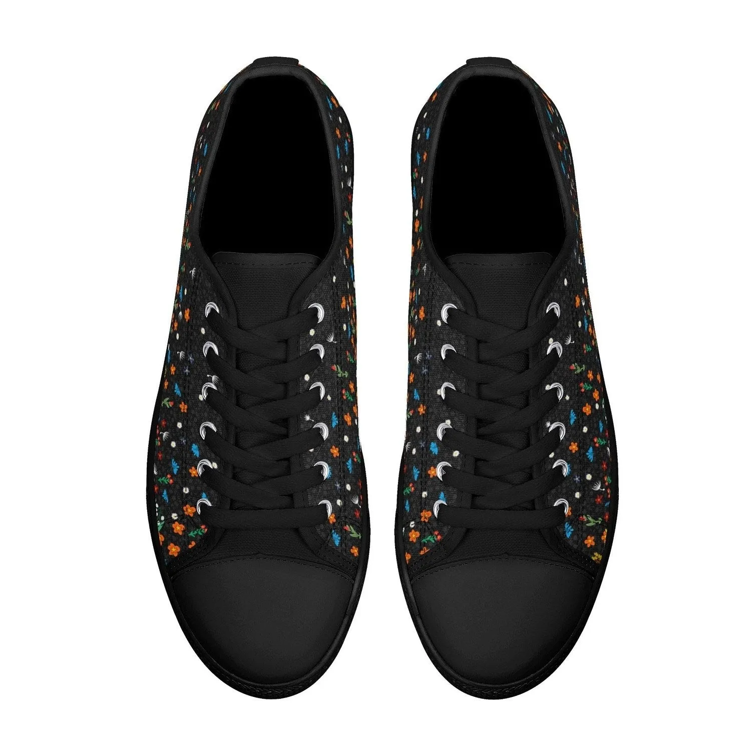 Falling Flowers Womens Low Top Canvas Shoes