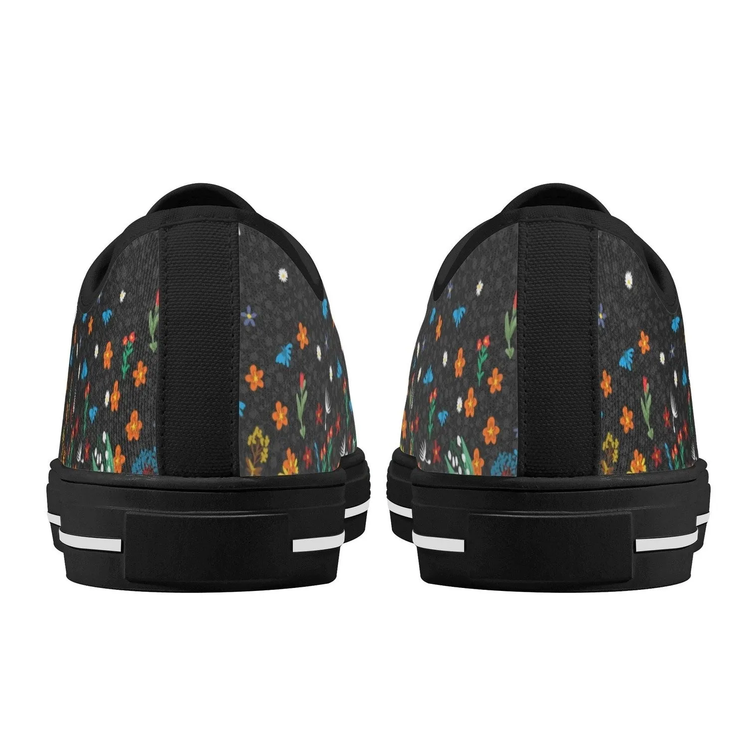 Falling Flowers Womens Low Top Canvas Shoes