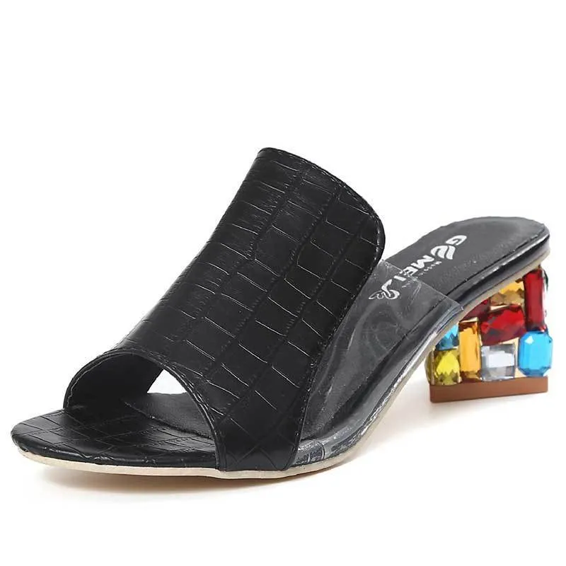 Fashion Heel Sandals Women Flats Flower Elegant Peep Toe Sandals