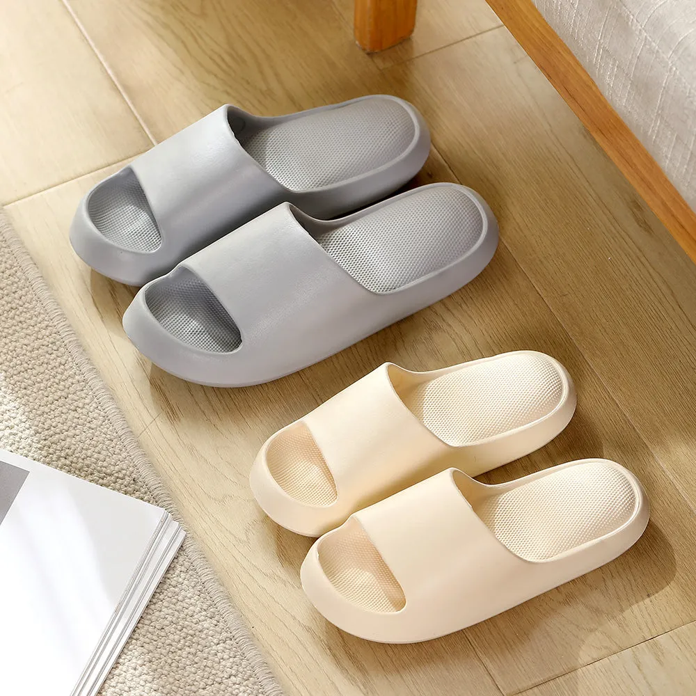 Fasola Thick-Soled Bathroom Slippers, White, Size 39/40 - One Pair