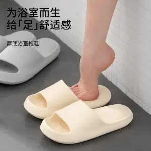 Fasola Thick-Soled Bathroom Slippers, White, Size 39/40 - One Pair