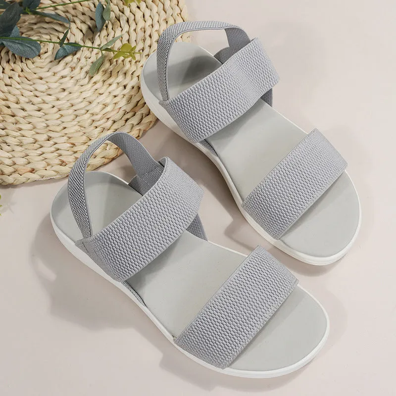 Female Casual Sports Elastic Band Super Light Thick Sole Sandals