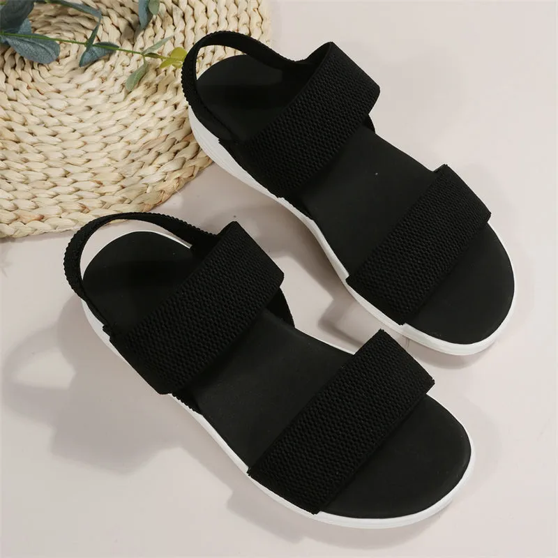 Female Casual Sports Elastic Band Super Light Thick Sole Sandals