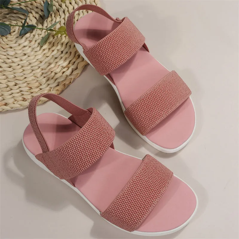 Female Casual Sports Elastic Band Super Light Thick Sole Sandals