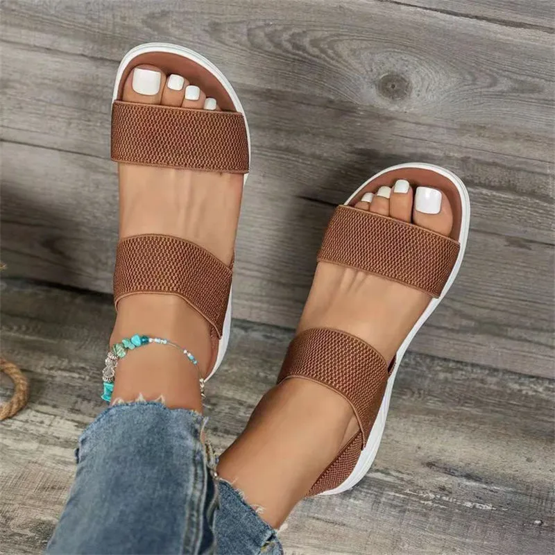Female Casual Sports Elastic Band Super Light Thick Sole Sandals