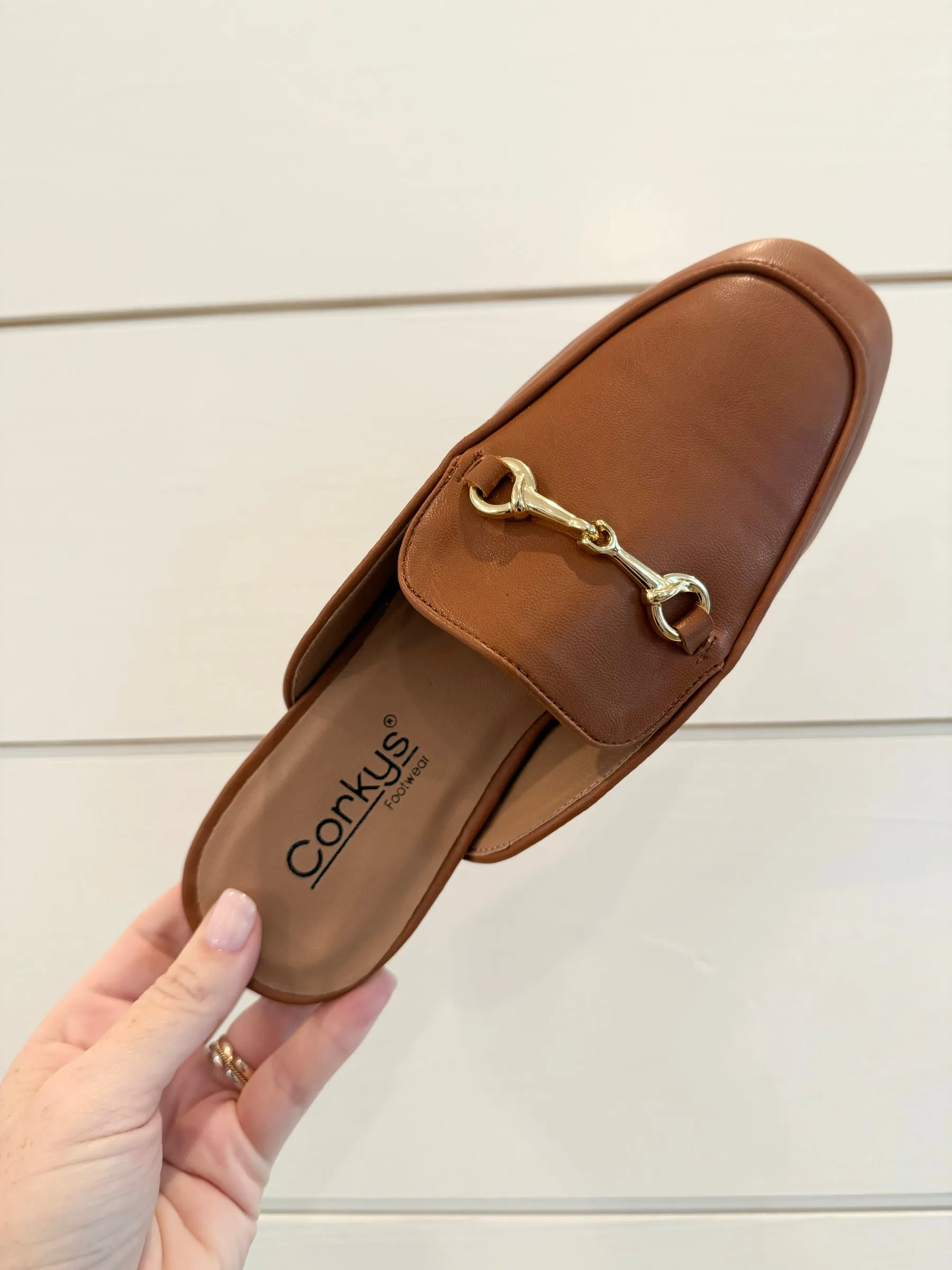 FINAL SALE: Cognac Charmer Mules by Corky's